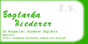 boglarka wiederer business card